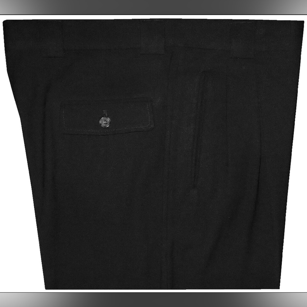 $495 JOSEPH ABBOUD DRESS PANTS 35 MENS SOLID BLACK CREPE TWILL WOOL PLEATED